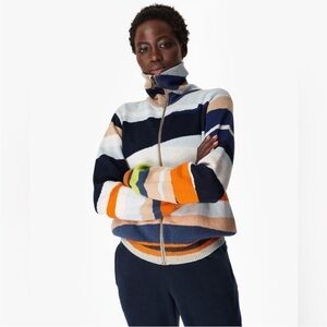 Sweaty Betty Jacquard Multicolor Zip-Up Sweater Jacket